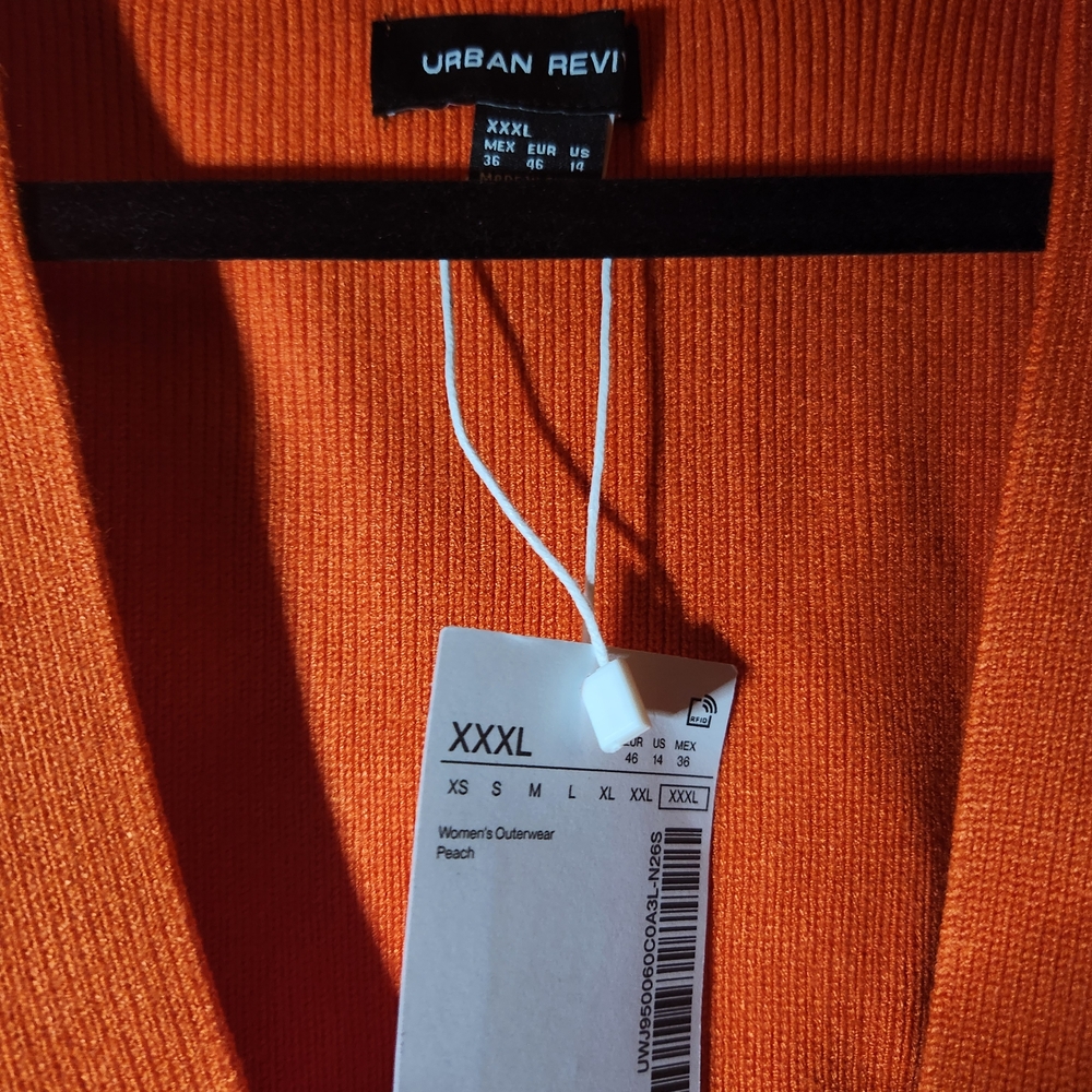 Vibrant Orange V-Neck Blouse - Picture 3 of 3